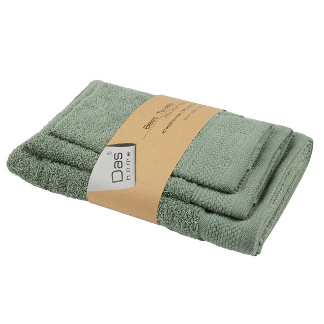 Σετ Πετσέτες 3 Τεμαχίων Das Home 0836 Green...