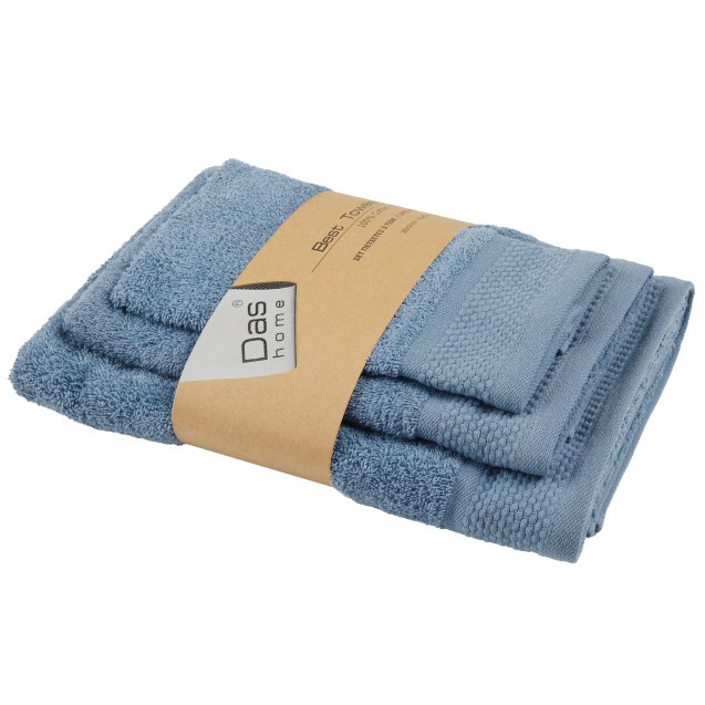 Σετ Πετσέτες 3 Τεμαχίων Das Home 0837 Blue...
