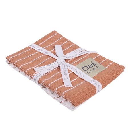 Σετ Ποτηρόπανα 2 Τεμαχίων Das Home 0826 Teracotta-White 30x50