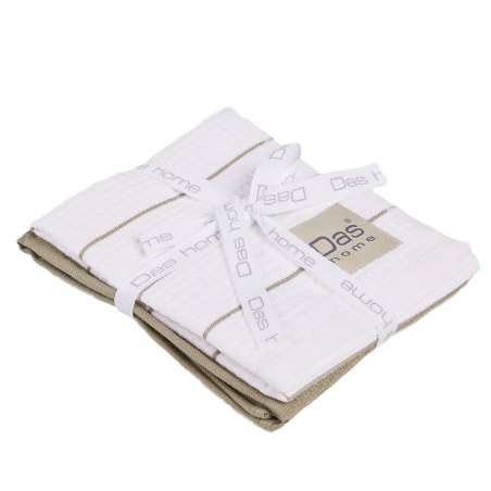 Σετ Ποτηρόπανα 2 Τεμαχίων Das Home 0827 White-Green 30x50