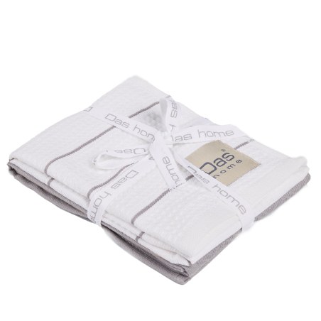 Σετ Ποτηρόπανα 2 Τεμαχίων Das Home 0829 White-Grey 30x50