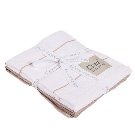 Σετ Ποτηρόπανα 2 Τεμαχίων Das Home 0830 White-Taupe 30x50