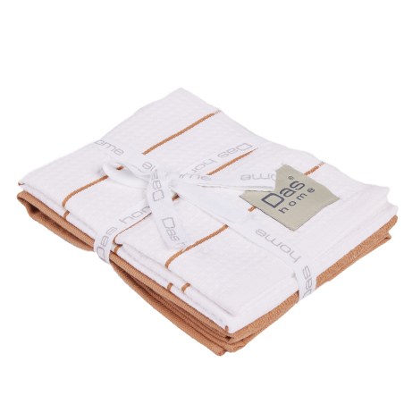 Σετ Ποτηρόπανα 2 Τεμαχίων Das Home 0831 White-Teracotta 30x50