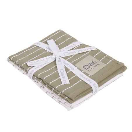 Σετ Ποτηρόπανα 2 Τεμαχίων Das Home 0822 Green-White 30x50