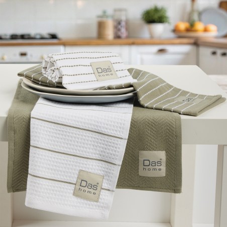 Σετ Ποτηρόπανα 2 Τεμαχίων Das Home 0822 Green-White 30x50