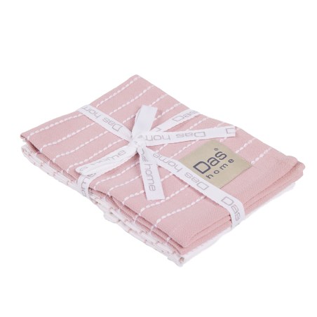 Σετ Ποτηρόπανα 2 Τεμαχίων Das Home 0823 Pink-White 30x50