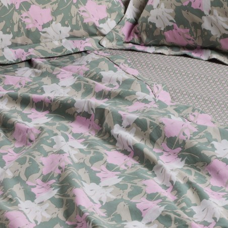 Σετ Σεντόνια King Size 4 Τεμαχίων Das Home 3175 Green-Pink 260x280