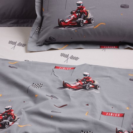 Σετ Παιδικά Σεντόνια Μονά 3 Τεμαχίων Das Kids 4976 Grey 170x260