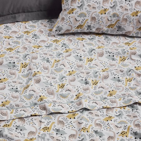 Σετ Παιδικά Σεντόνια Μονά 3 Τεμαχίων Das Kids 4977 Taupe-Mint 170x260