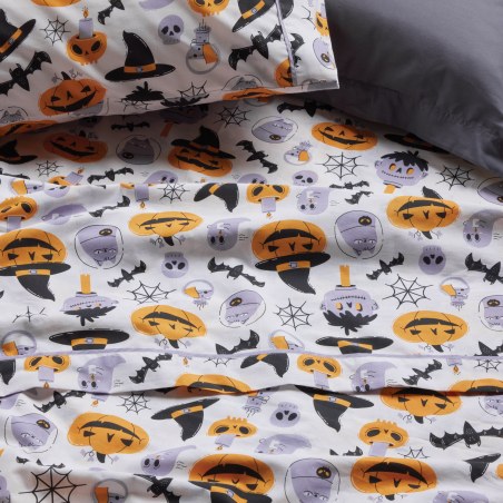 Σετ Παιδικά Σεντόνια Μονά 3 Τεμαχίων Das Kids 4967 Grey-Orange 170x260