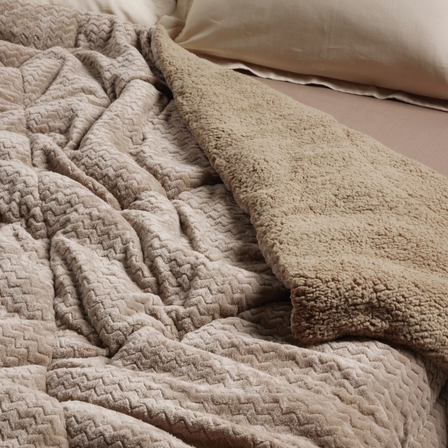 Κουβερτοπάπλωμα Υπέρδιπλο με Γούνα Sherpa Das...