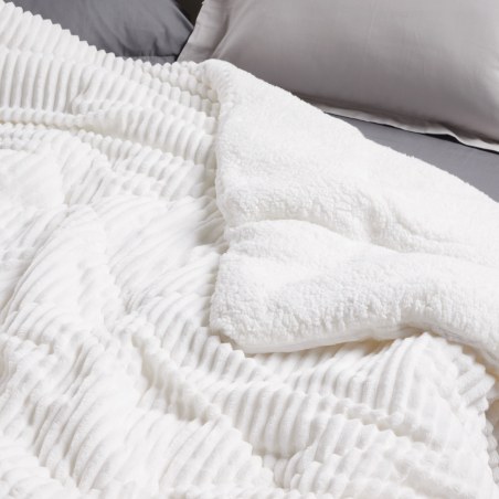 Κουβερτοπάπλωμα Υπέρδιπλο με Γούνα Sherpa Das Home 1364 White 220x240