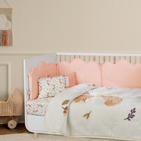 Κουβέρτα Βελουτέ Κούνιας Das Baby 4978 Beige-Teracotta 110x140