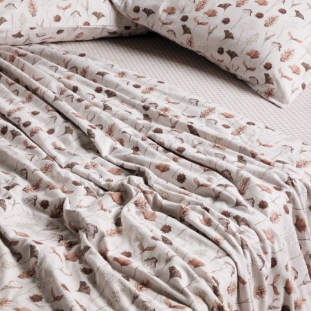 Σετ Παπλωματοθήκη Φανελένια Μονή 2 Τεμαχίων Das Home 9681 Beige-Brown 160x240