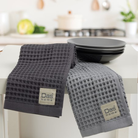 Σετ Ποτηρόπανα 2 Τεμαχίων Das Home 0801 Grey 40x60