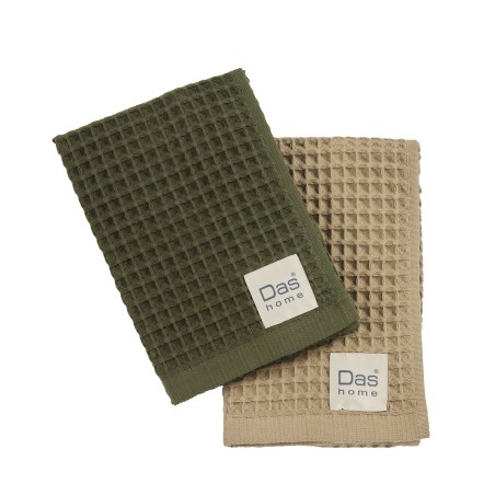 Σετ Ποτηρόπανα 2 Τεμαχίων Das Home 0802 Green- Olive 40x60