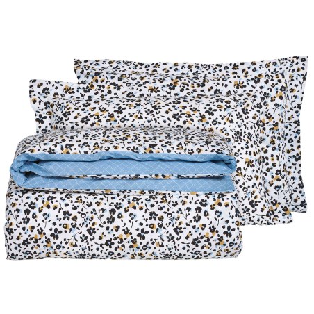 Κουβερλί Υπέρδιπλο Das Home Happy 9622 Εκρού- Μαύρο- Μπλε 220x240