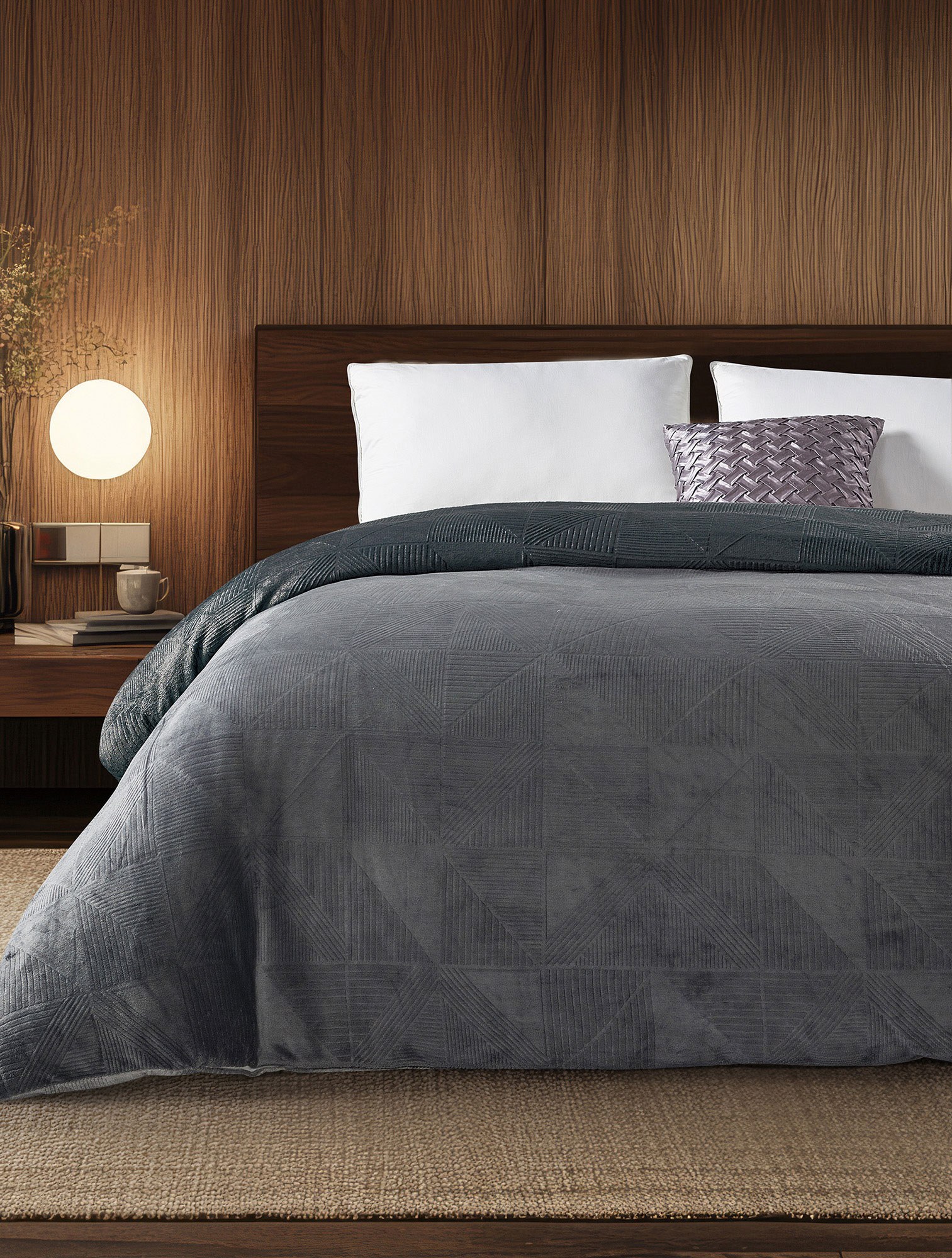 Παπλωματοθήκη Υπέρδιπλη Madi Eira Ανθρακί 220x240