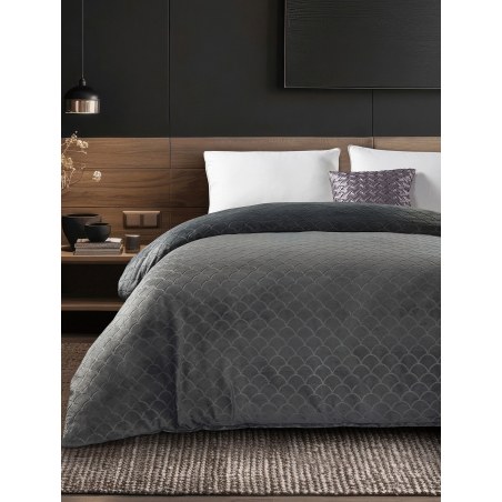 Παπλωματοθήκη Μονή Madi Nevola Ανθρακί 160x220