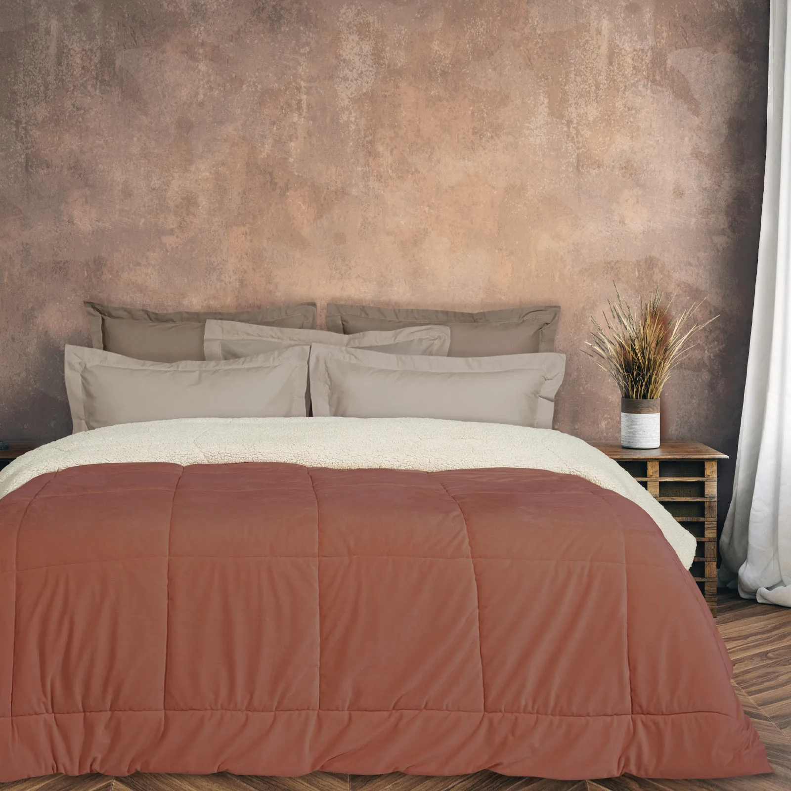 Das Home - ΣΗΜΑΝΤΙΚΟ: Σε περίπτωση διαφοράς τιμής από το κατάστημα ισχύει παντα και μόνο η τιμή του καταστήματος Κουβερτοπάπλωμα Υπέρδιπλο με Sherpa Das Home 1173 220x2