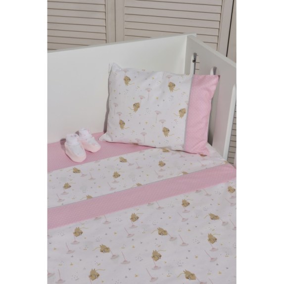 Σετ Σεντόνια Κούνιας 3 Τεμαχίων Baby Oliver 412 Ροζ 110x170