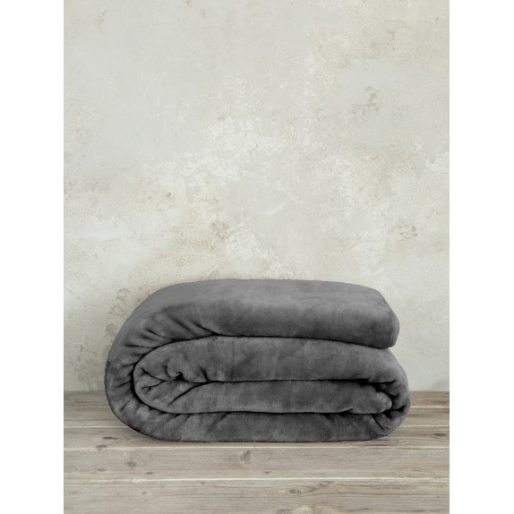 Κουβέρτα Βελουτέ Μονή Nima Dark Gray 160x220