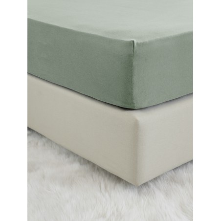 Σεντόνι Jersey Μονό με Λάστιχο Nima Tender Rock Green 100x200+40