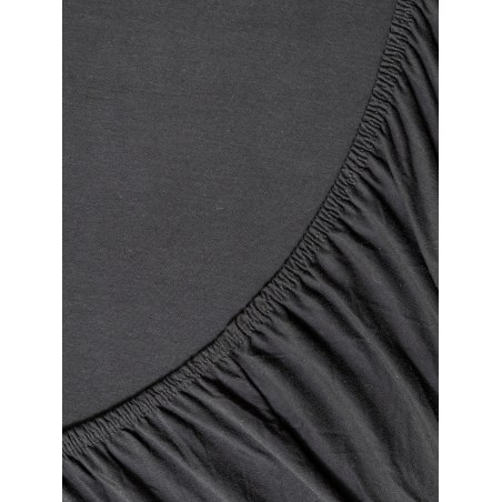 Σεντόνι King Size Jersey με Λάστιχο Nima Tender Black 180x200+40