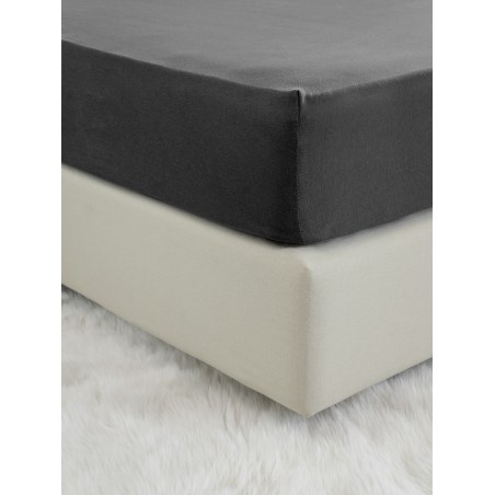 Σεντόνι Υπέρδιπλο Jersey με Λάστιχο Nima Tender Black 160x200+40