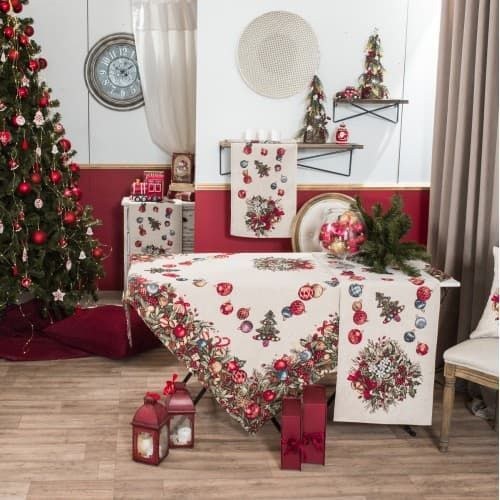 Χριστουγεννιάτικη Τραπεζομάντηλο Teoran Tree 140x180