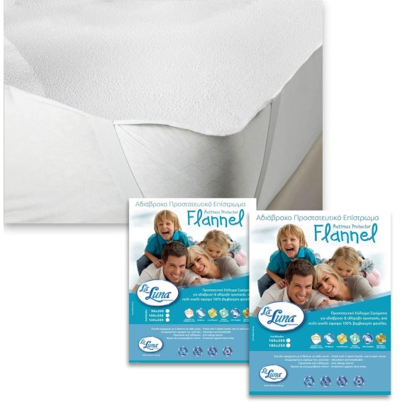 Aδιάβροχο κάλυμμα στρώματος La Luna Flannel 4 Λάστιχα...