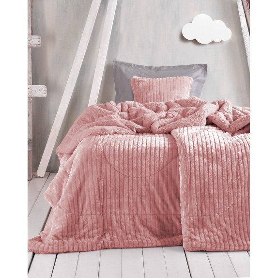 Παιδικό Κουβερτοπάπλωμα Μονό Rythmos Shabby Ροζ 160x220