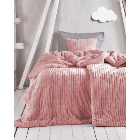 Παιδικό Κουβερτοπάπλωμα Μονό Rythmos Shabby Ροζ 160x220