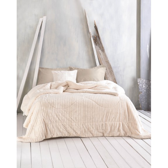 Κουβερτοπάπλωμα Υπέρδιπλο Rythmos Shabby Εκρου 220x240