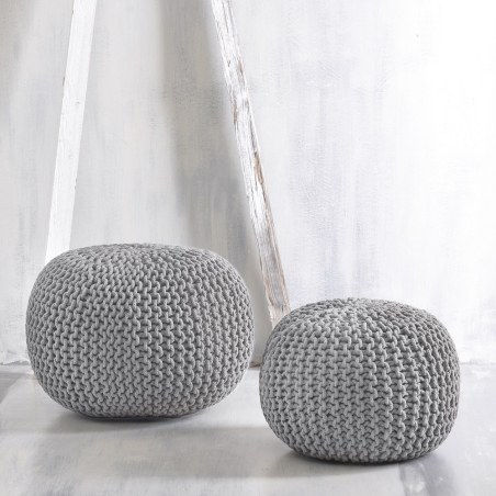 Πουφ Rythmos Mayo Γκρι Ανοιχτο 45x45x30