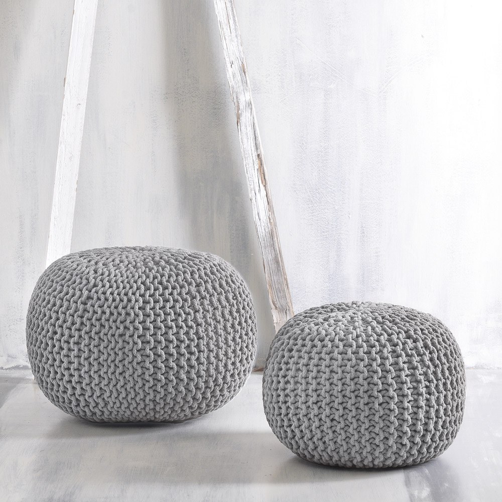 Πουφ Rythmos Mayo Γκρι Ανοιχτο 55x55x45