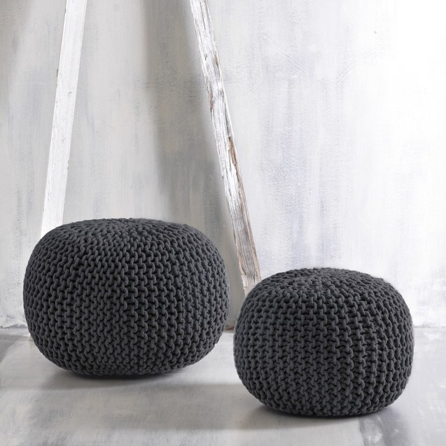 Πουφ Rythmos Mayo Γκρι Σκουρο 55x55x45