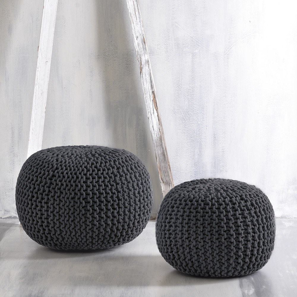 Πουφ Rythmos Mayo Γκρι Σκουρο 55x55x45