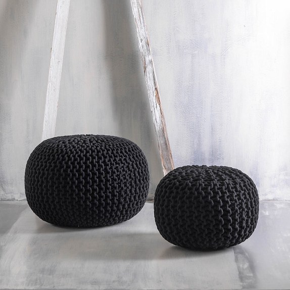 Πουφ Rythmos Mayo Μαυρο 55x55x45