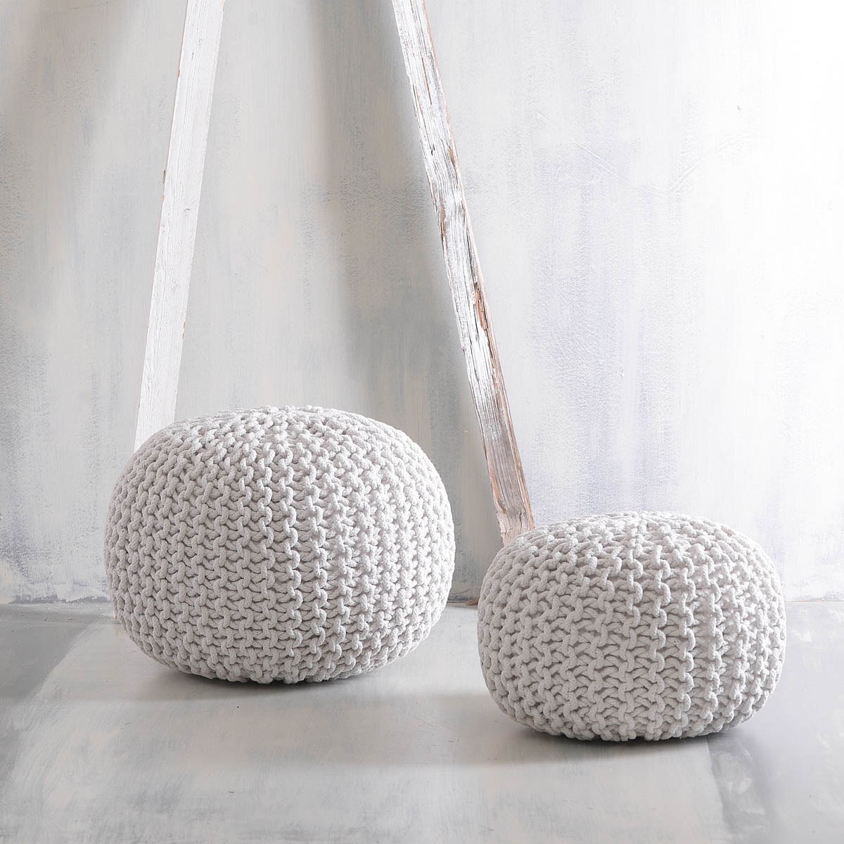 Πουφ Rythmos Mayo Εκρου 45x45x30