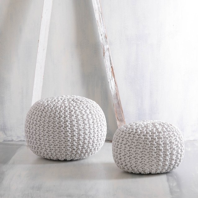 Πουφ Rythmos Mayo Εκρου 55x55x45