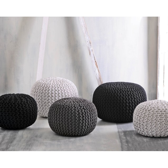 Πουφ Rythmos Mayo Εκρου 55x55x45