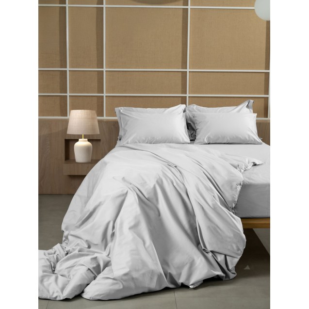 Σετ Σεντόνια Βαμβακοσατέν Omnia μονόχρωμα White...