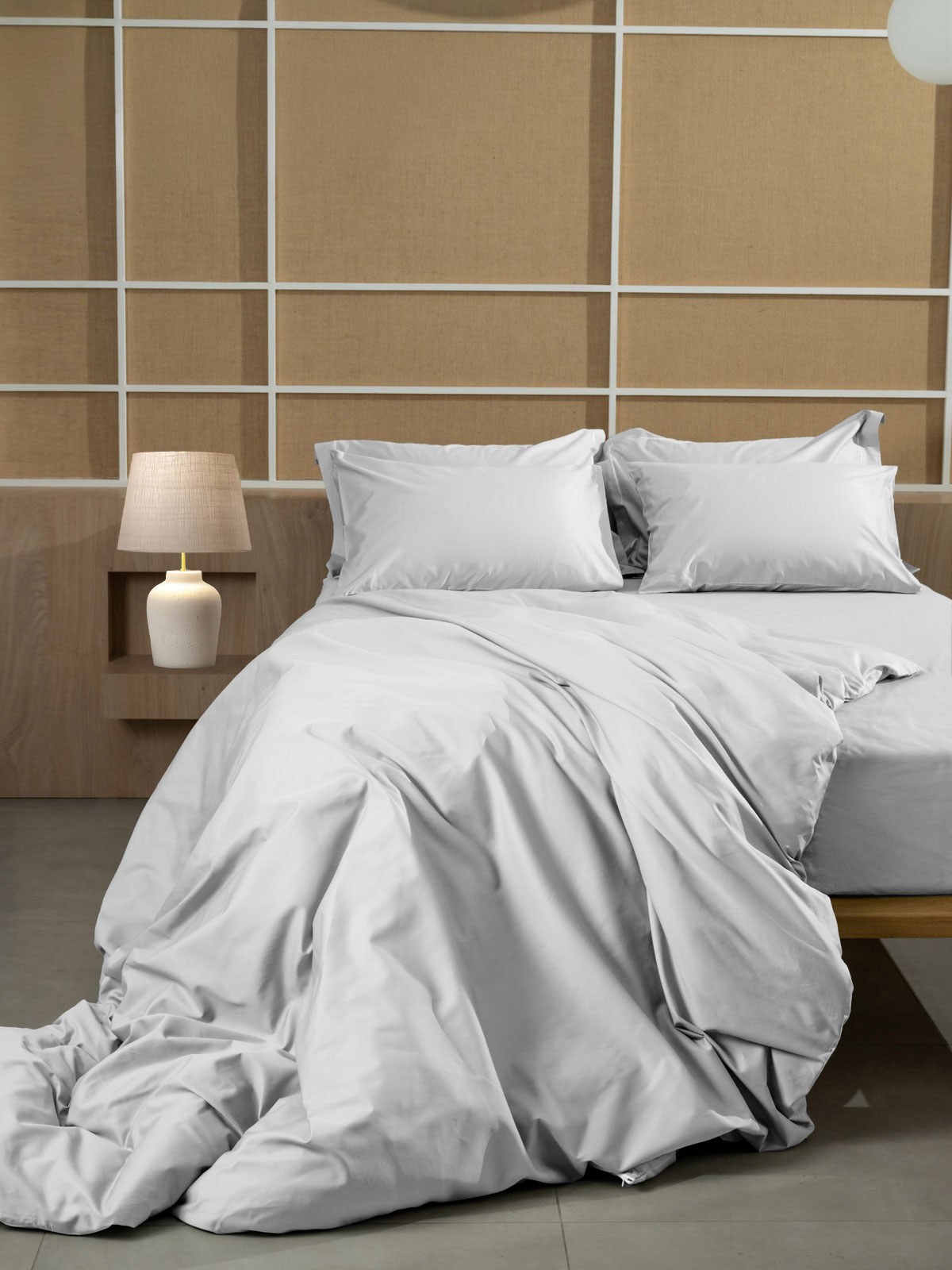 Σετ Σεντόνια Βαμβακοσατέν Omnia μονόχρωμα White King Si