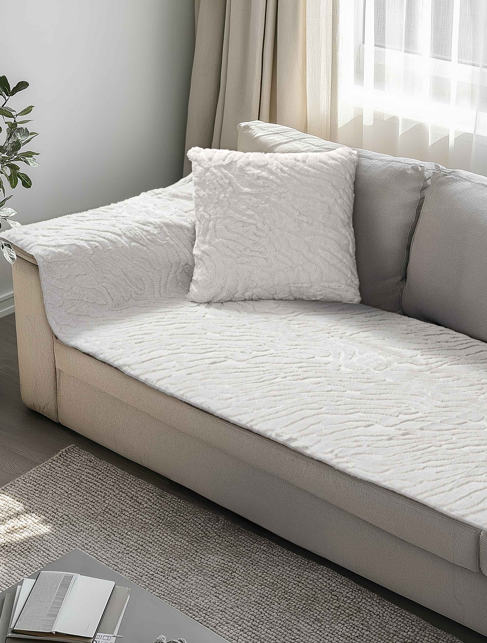 Μεμονωμένο γούνινo κάλύμμα SERANI WHITE-5210186023693