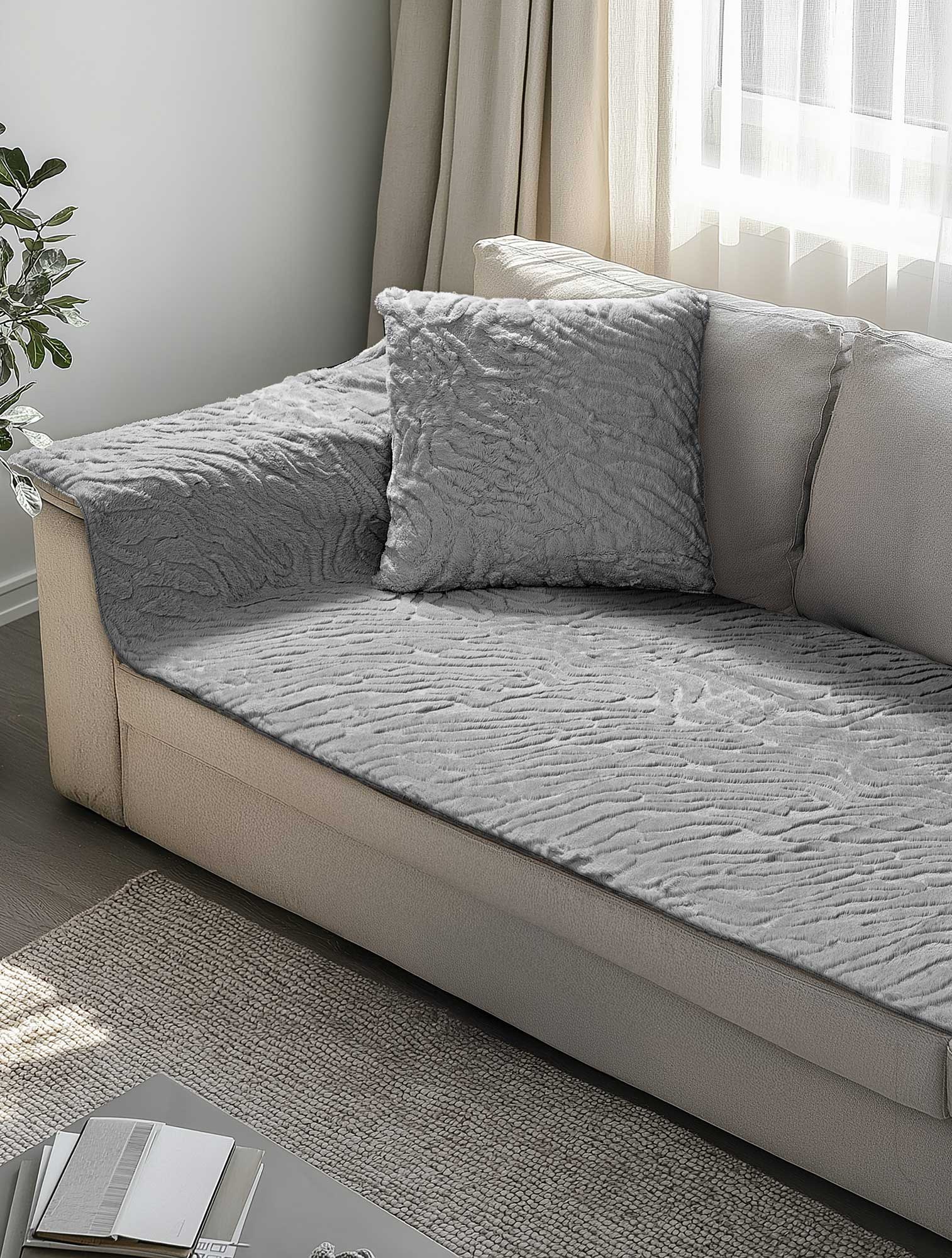 Μεμονωμένο γούνινo κάλύμμα SERANI GREY-5210186023730