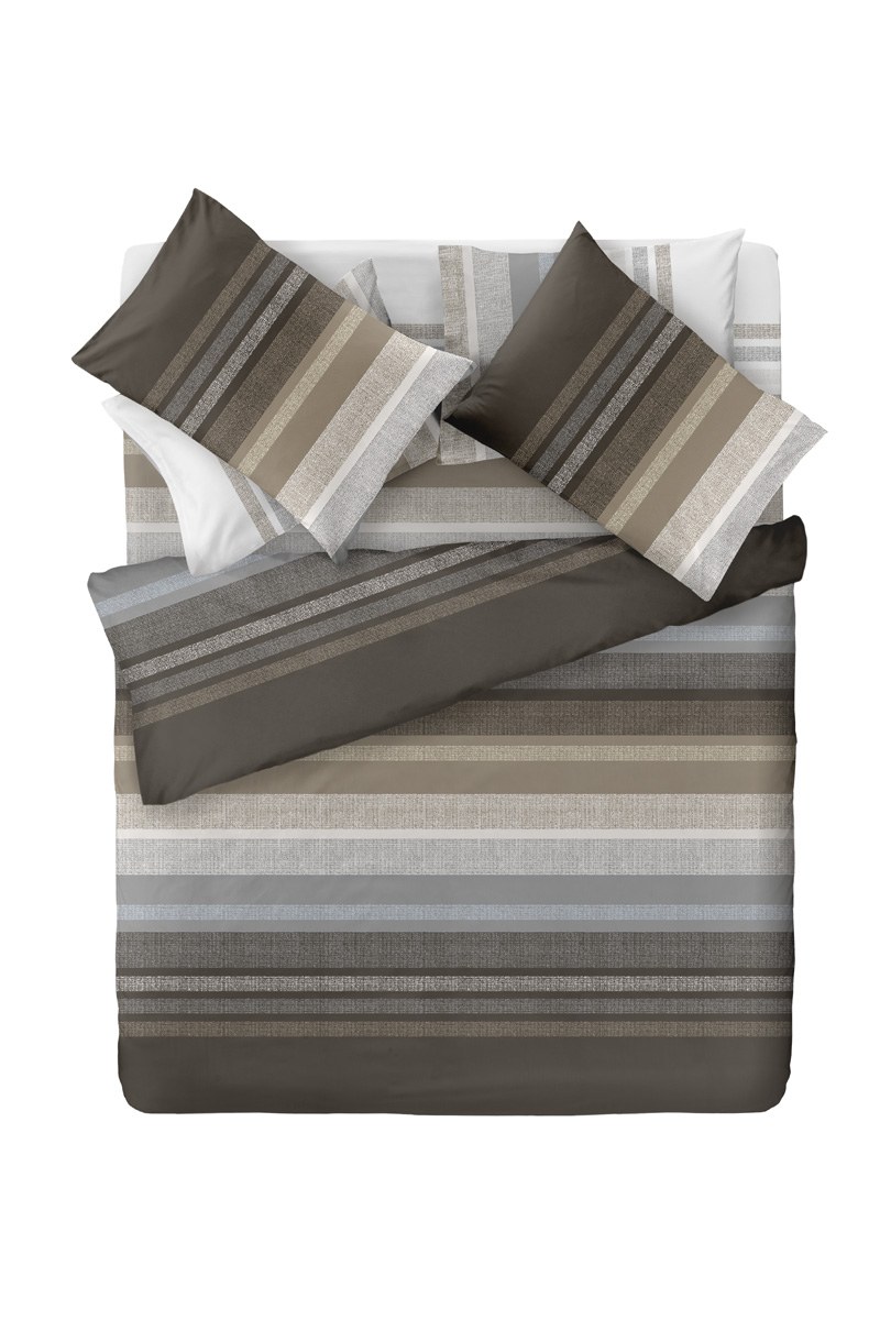 Σετ Σεντόνια Υπέρδιπλα με Λάστιχο 4 Τεμαχίων Saint Clair Keros Cocoa 160x200+32