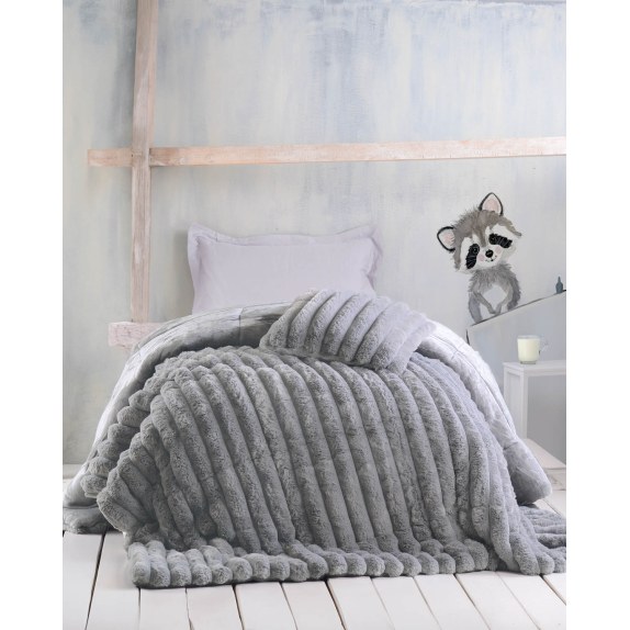 Παιδικό Κουβερτοπάπλωμα Μονό Rythmos Trinity Γκρι 160x220