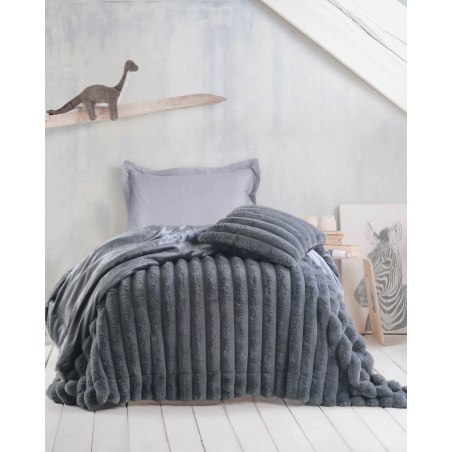 Κουβερτοπάπλωμα Μονό Rythmos Trinity Γκρι Σκουρο 160x220