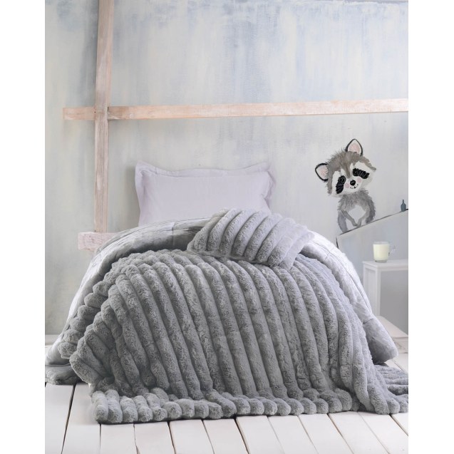 Κουβερτοπάπλωμα Μονό Rythmos Trinity Γκρι 160x220